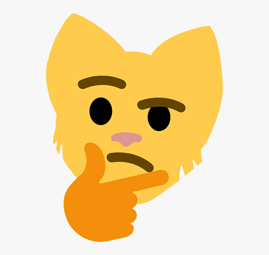 #emoji #cat #gato #amarillo #cara #pensativo #interrogacion - Discord Thinking Cat Emoji, HD Png Download, Free Download