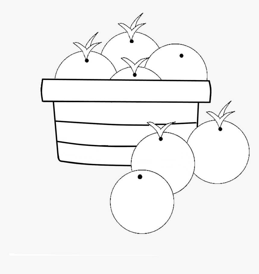 Oranges Basket Clipart Black And White, HD Png Download, Free Download