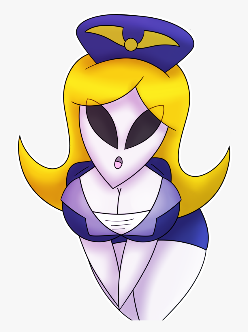 Alien Visitor Flight Attendant - Cartoon, HD Png Download, Free Download