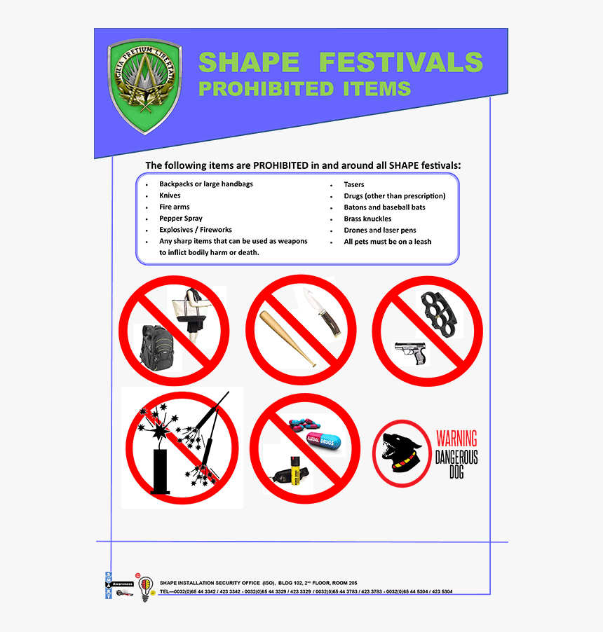 Prohibited Items In Office, HD Png Download, Free Download