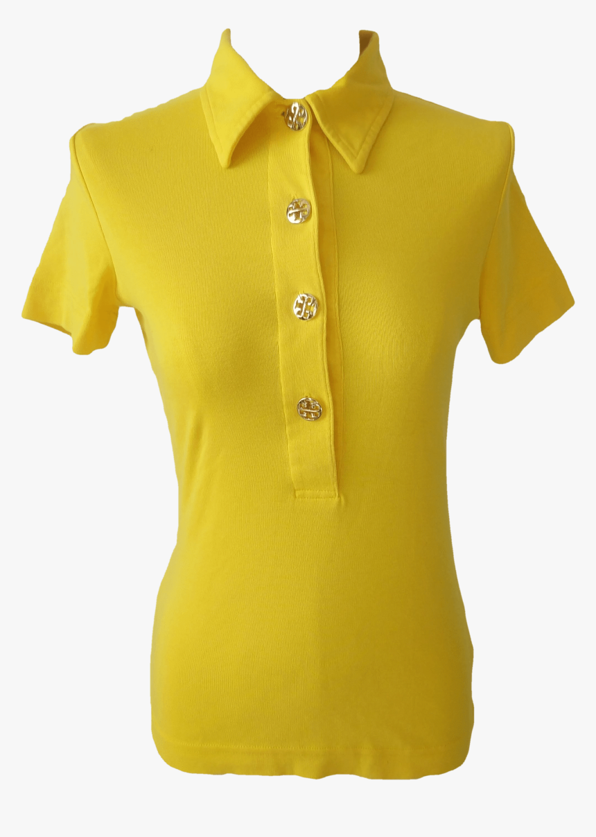 Yellow Pollo With Emblem Buttons By Tory Burch - Blouse, HD Png Download, Free Download