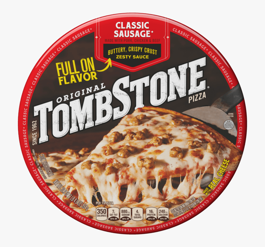 Tombstone Original Classic Sausage Frozen Pizza - Tombstone Pepperoni And Sausage Pizza, HD Png Download, Free Download