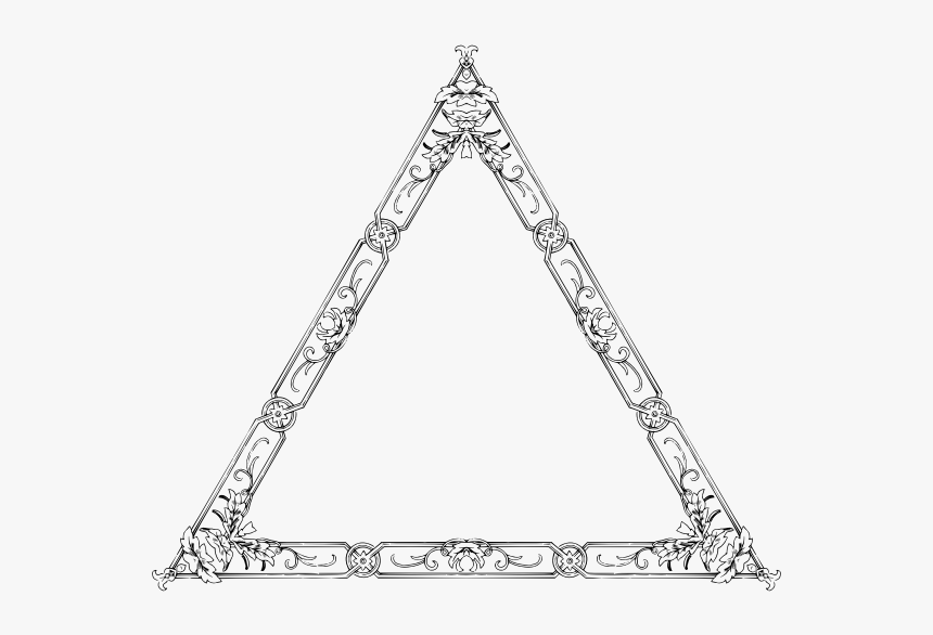 Triangular Floral Frame - Triangle, HD Png Download, Free Download