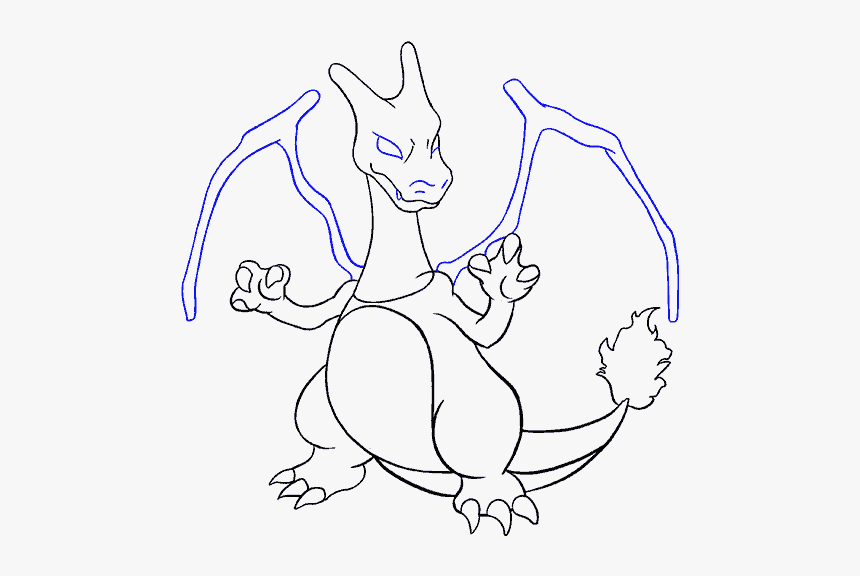 How To Draw Charizard - Easy Drawings For Pokemon Charizard, HD Png Download, Free Download