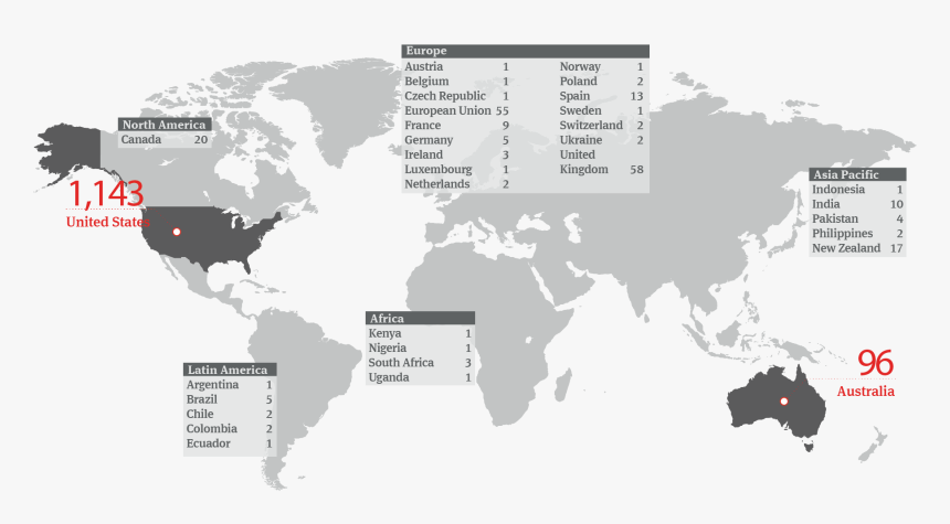 World Map Of Cases Climate Change Litigation - World Stem Cell Policies, HD Png Download, Free Download