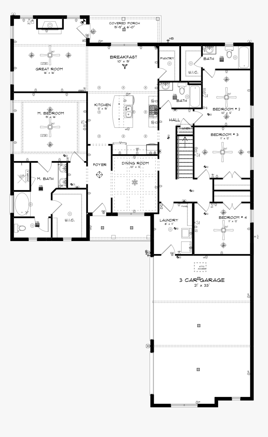 Chatsworths Ii 3 Car Main Floor By Stone Martin Builders - Floor Plan, HD Png Download, Free Download