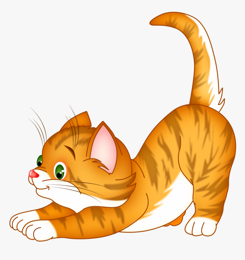 Cat Stretch Clip Art - Кот Пнг Клипарт, HD Png Download, Free Download