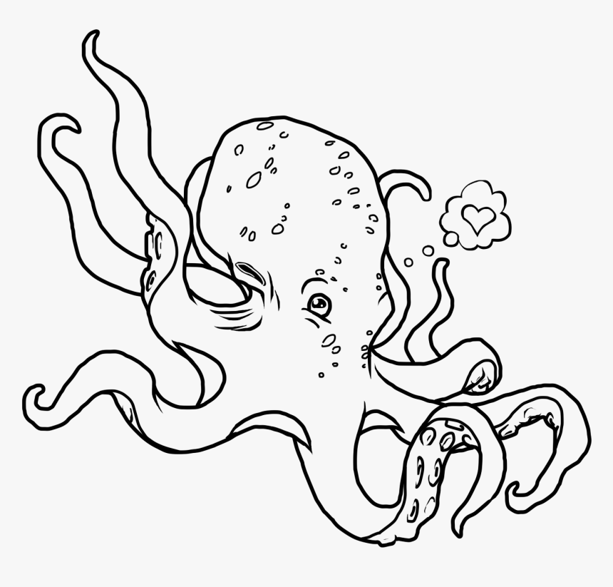 Octopus Line Art Transparent, HD Png Download, Free Download