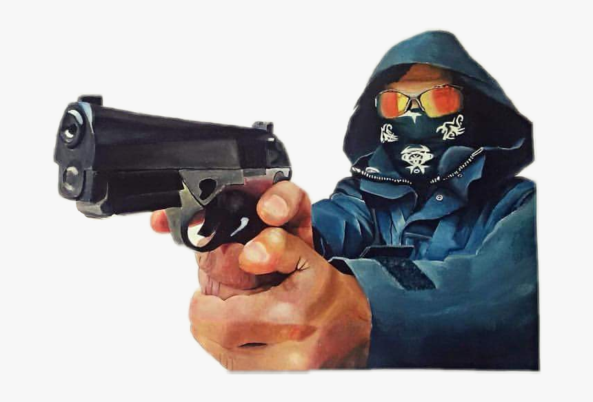 Gangster With Gun Png - Gangsta Bandana And Gun, Transparent Png, Free Download