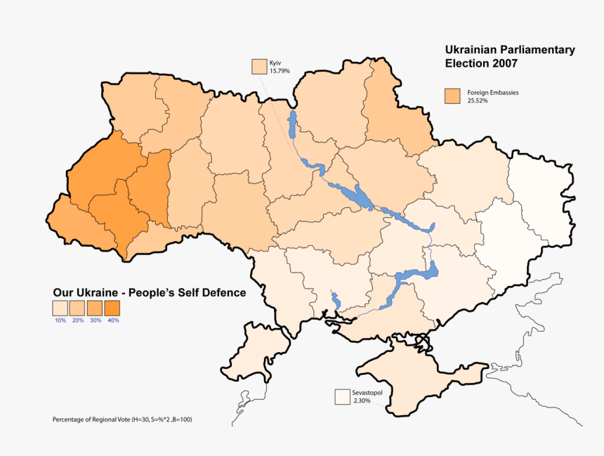 Ukrainian Parliamentary Election 2007 - Ukraine Blank Map Png, Transparent Png, Free Download