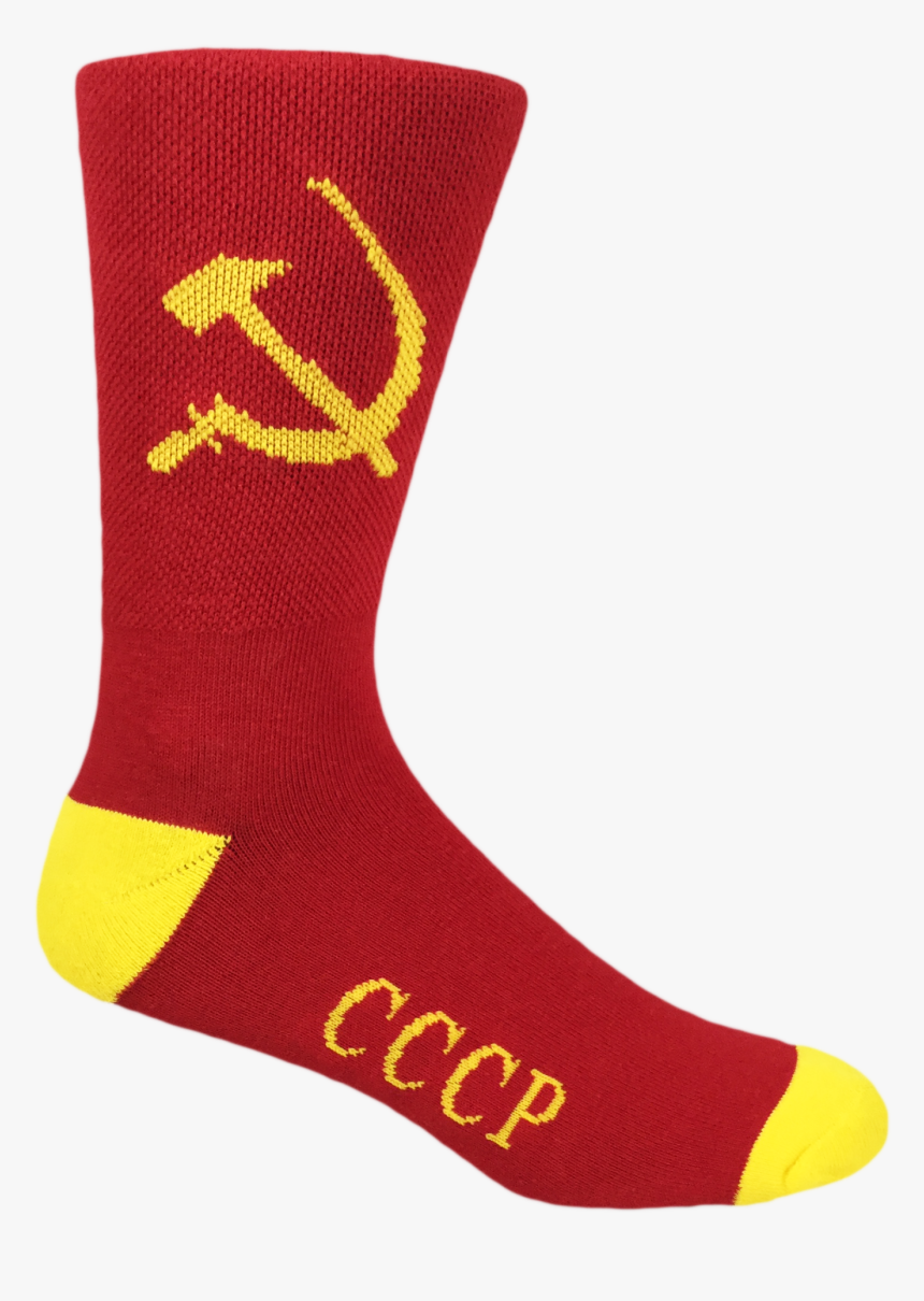 Red And Yellow Cccp Soviet Hammer And Sickle - Soviet Socks, HD Png Download, Free Download