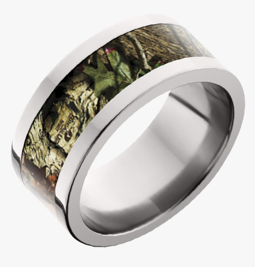 10mm Titanium Flat Band With Mossy Oak® Break-up Infinity - Titanium Ring, HD Png Download, Free Download