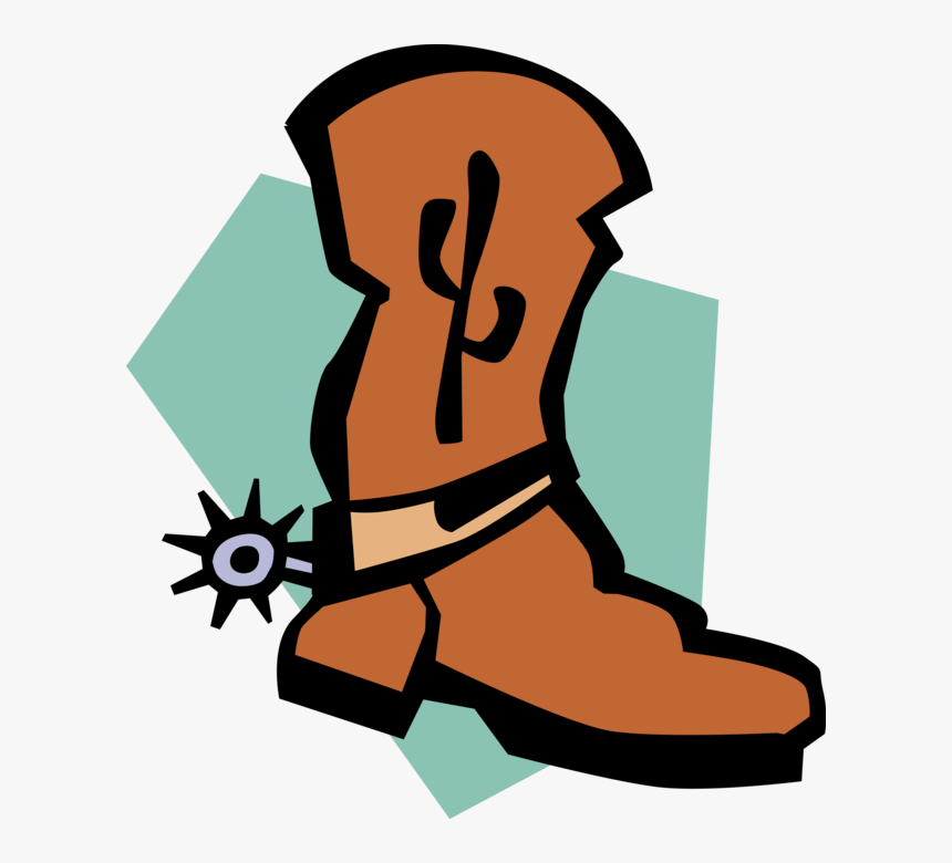 Vector Illustration Of Old West Western Style Leather - Cowboy Boot Clipart, HD Png Download, Free Download