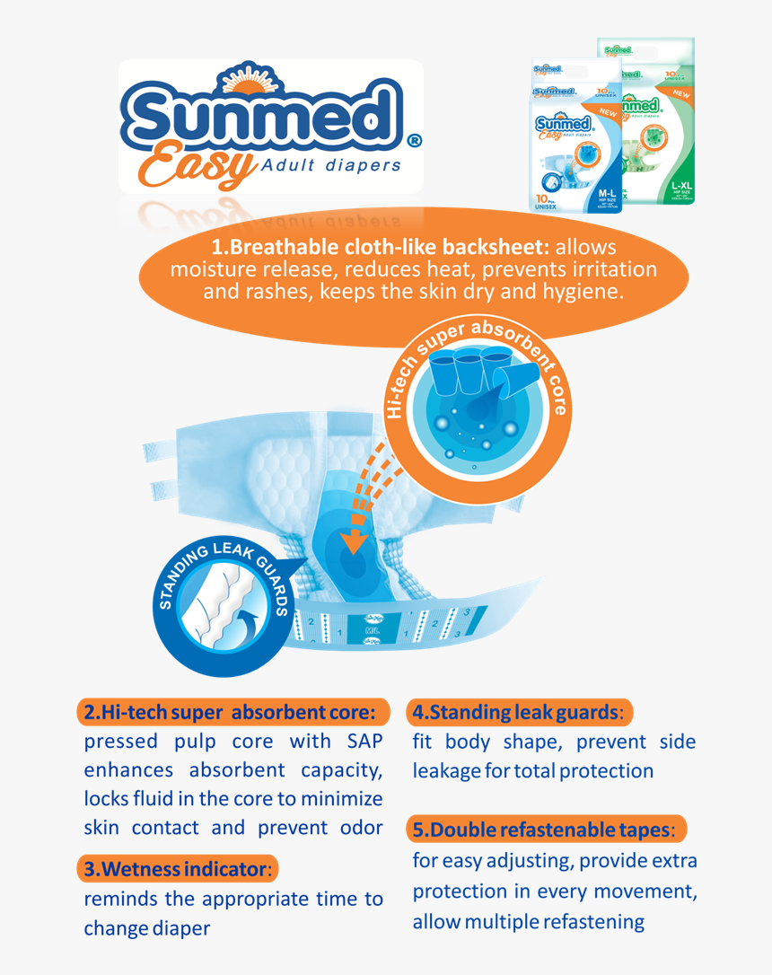 Sunmed Easy - Diaper, HD Png Download, Free Download