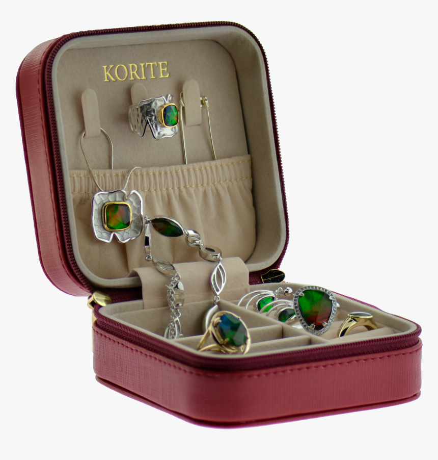 Korite Ammolite Travel Jewelry Case, Red - Hand Luggage, HD Png Download, Free Download