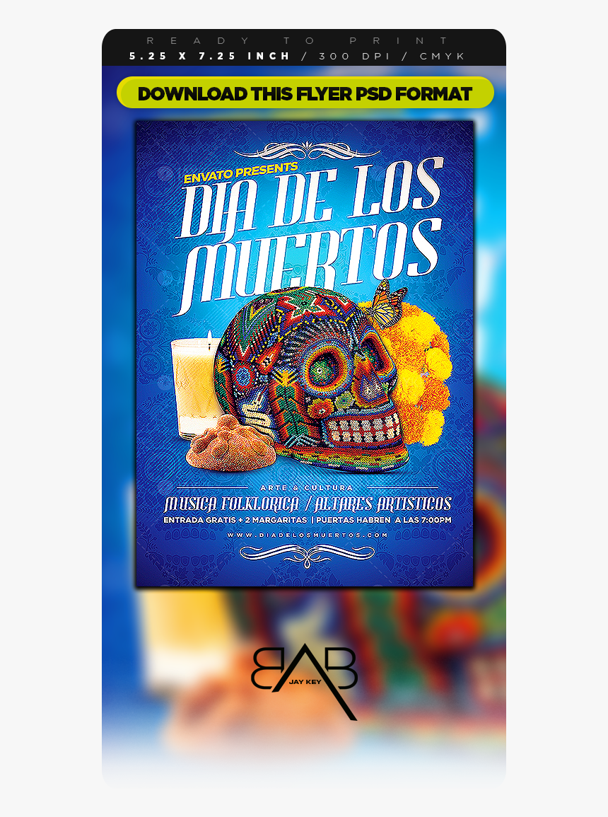 Dia De Los Muertos Flyer Template , Png Download - Poster, Transparent Png, Free Download