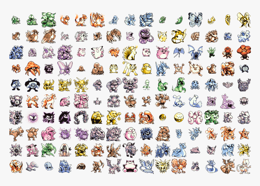 151 Original Pokemon Sprites, HD Png Download, Free Download