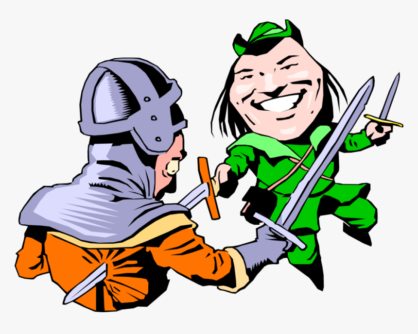 Vector Illustration Of Legendary Archer And Swordsman - Illustration, HD Png Download, Free Download