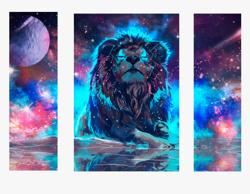 #galaxy #leão #galáxias #galáxia #lion - Lion Wallpaper Hd, HD Png Download, Free Download