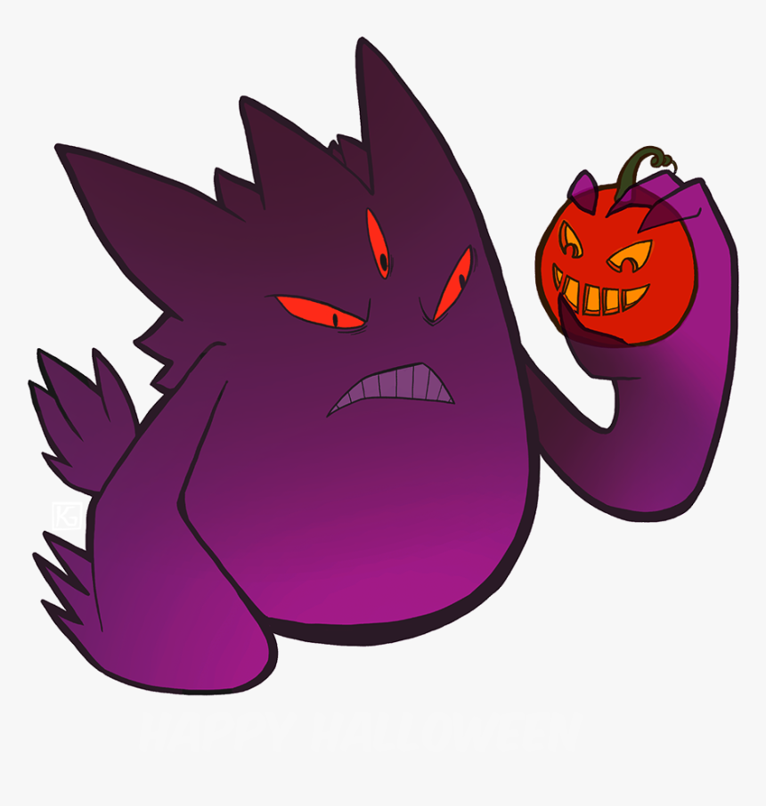 Mega Gengar
a Little Halloween Doodle For My Friend - Cartoon, HD Png Download, Free Download