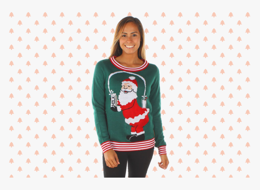 Santa Kardashian, Christmas, Milk, Sweater - Best Ugly Christmas Sweaters, HD Png Download, Free Download