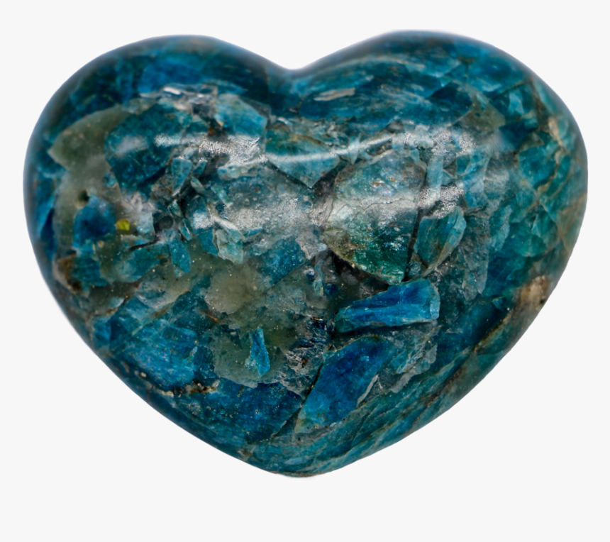 Blue Apatite Heart Heart Stone - Crystal, HD Png Download, Free Download