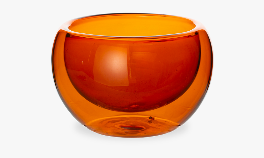 Double Wall Glass Matcha Bowl Amber - Circle, HD Png Download, Free Download