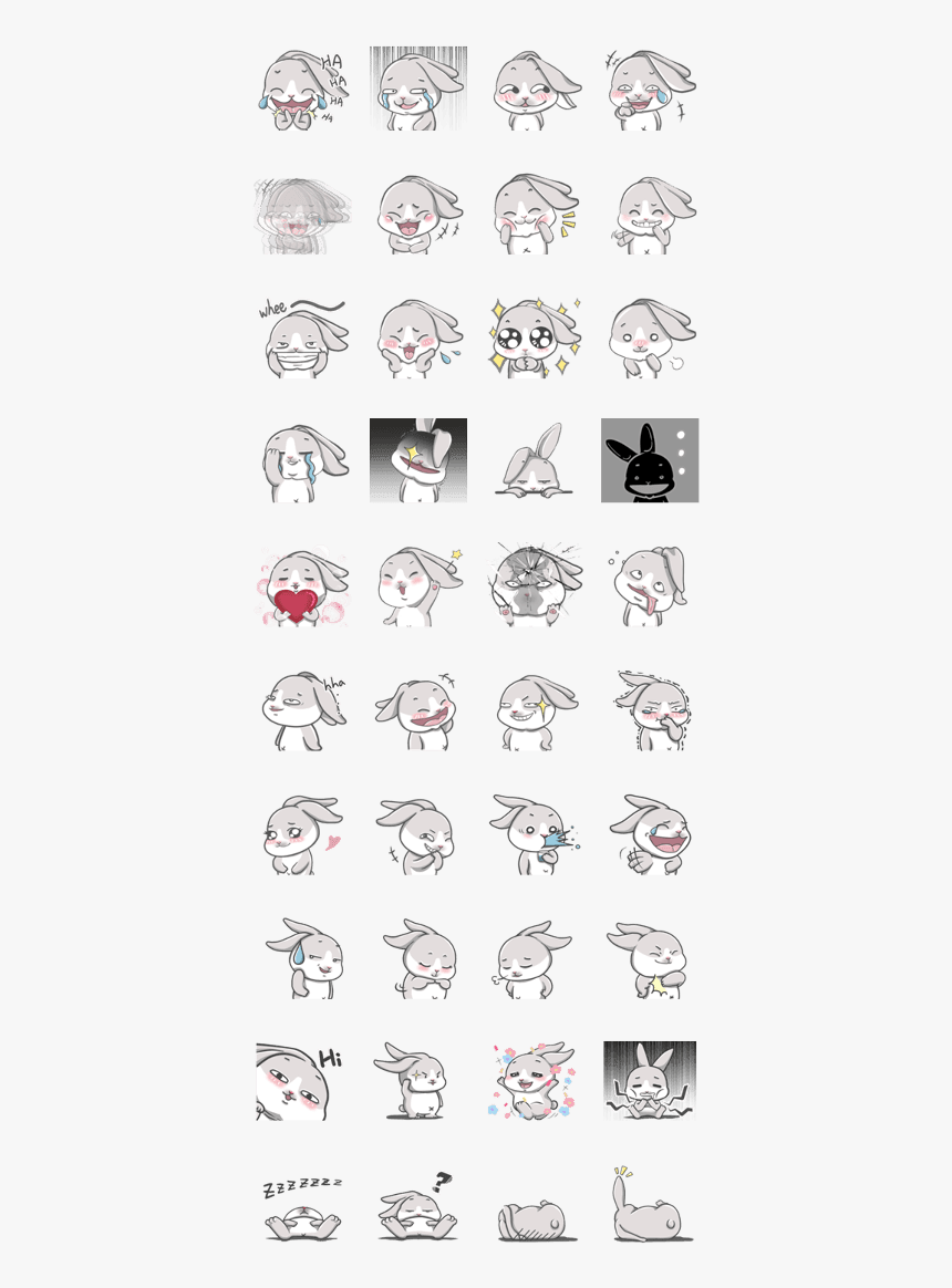 Gray Bunny Lol - Cartoon, HD Png Download, Free Download