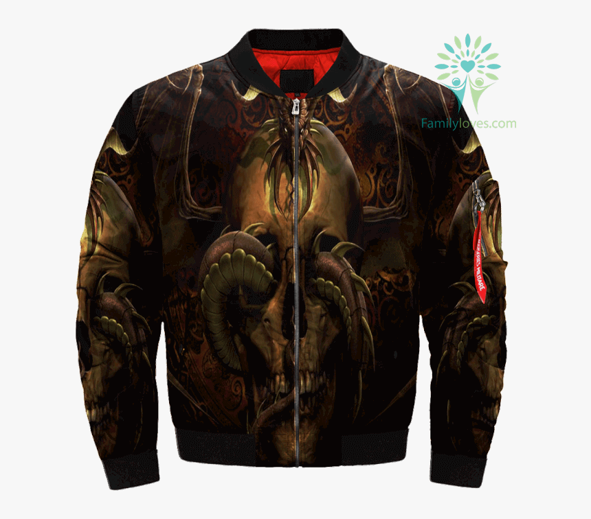 Dragon Skull Over Print Jacket %tag Familyloves - Jacket, HD Png Download, Free Download