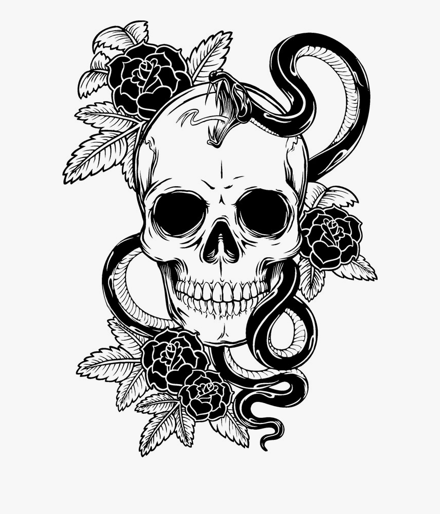 Tattoo Transparent Background Skull, HD Png Download, Free Download