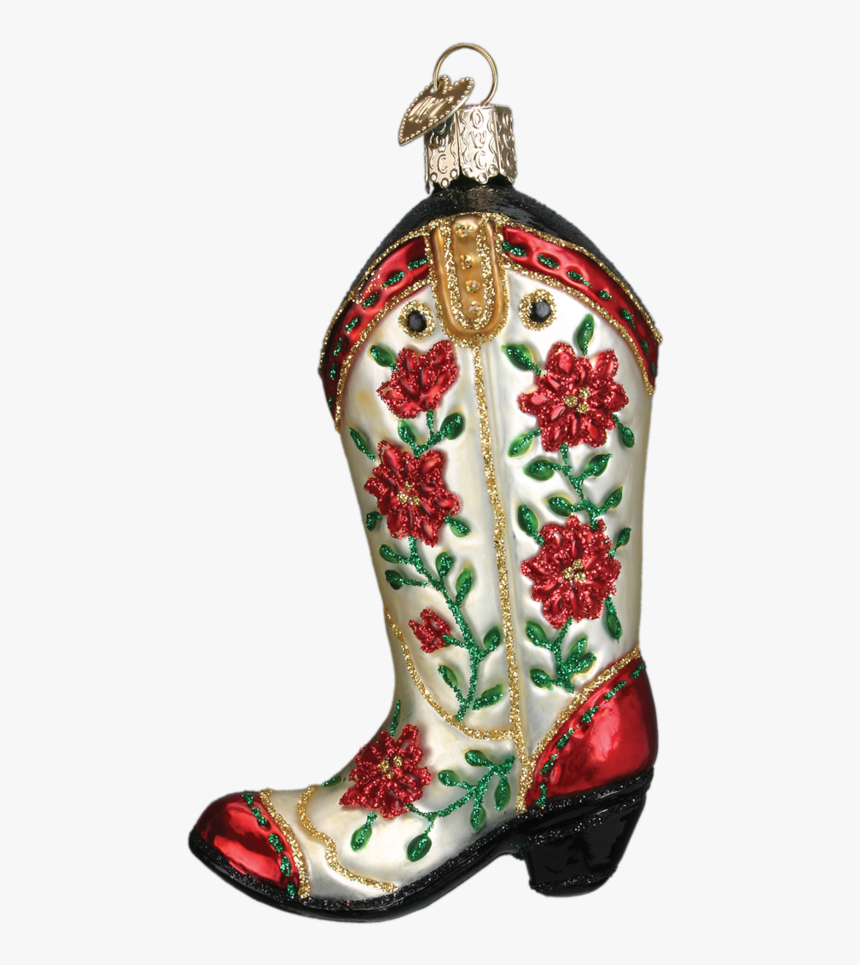 Christmas Cowgirl Boot Ornament Old World Christmas - Cowboy Boot Christmas Ornaments, HD Png Download, Free Download