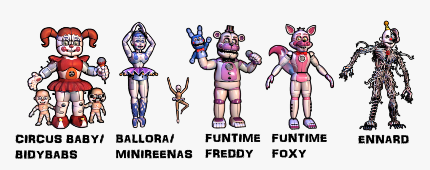 Vector Transparent Download Ballora Drawing Minireena - Fnaf Sister Location Extras, HD Png Download, Free Download