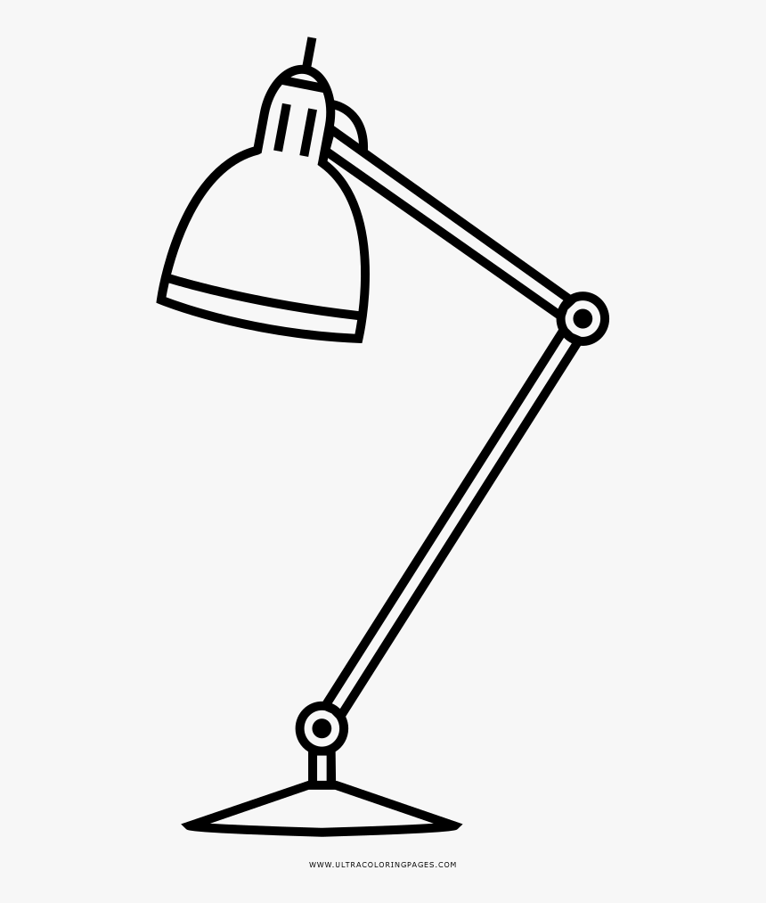 Desk Lamp Coloring Page - Line Art, HD Png Download, Free Download