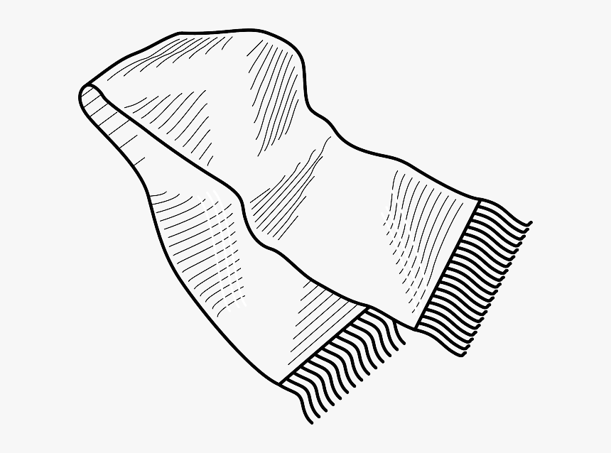 Drawing Scarf Muffler - Line Drawing Of Muffler, HD Png Download, Free Download