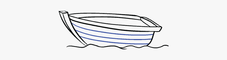 How To Draw Boat - Cara Menggambar Kapal Kecil, HD Png Download, Free Download