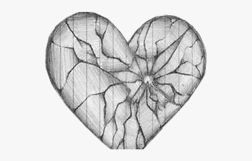 Drawn Broken Heart Draw Heart - Broken Heart Drawings Transparent, HD Png Download, Free Download