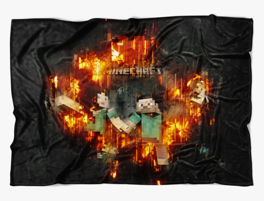 Minecraft Fleece Blanket Minecraft Love Fury Black - Night, HD Png Download, Free Download