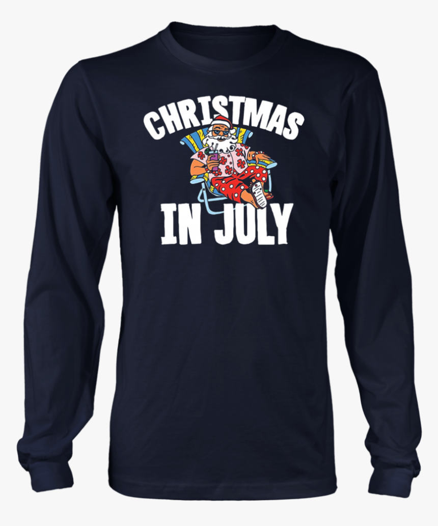 Christmas In July Funny Santa Cocktail T Shirt - Long-sleeved T-shirt, HD Png Download, Free Download