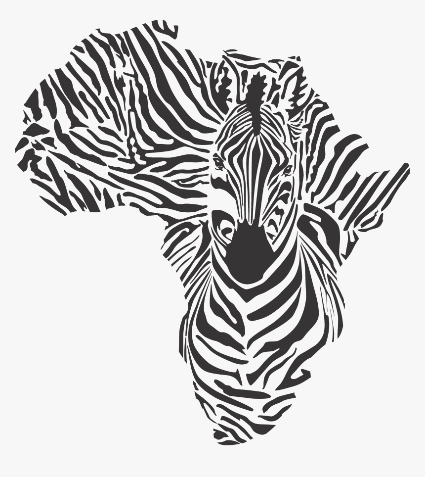 African Zebra Map - Africa Map With Zebra, HD Png Download, Free Download