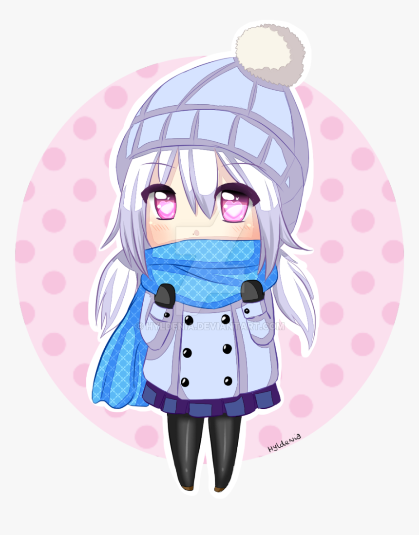 Anime Chibi Girl Winter - Cartoon, HD Png Download, Free Download