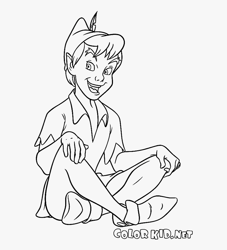 Peter Pan Peter And Wendy Wendy Darling Tinker Bell - Peter Pan Line Drawing, HD Png Download, Free Download