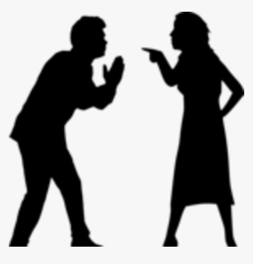 Silhouette Of Two People Arguing, HD Png Download, Free Download