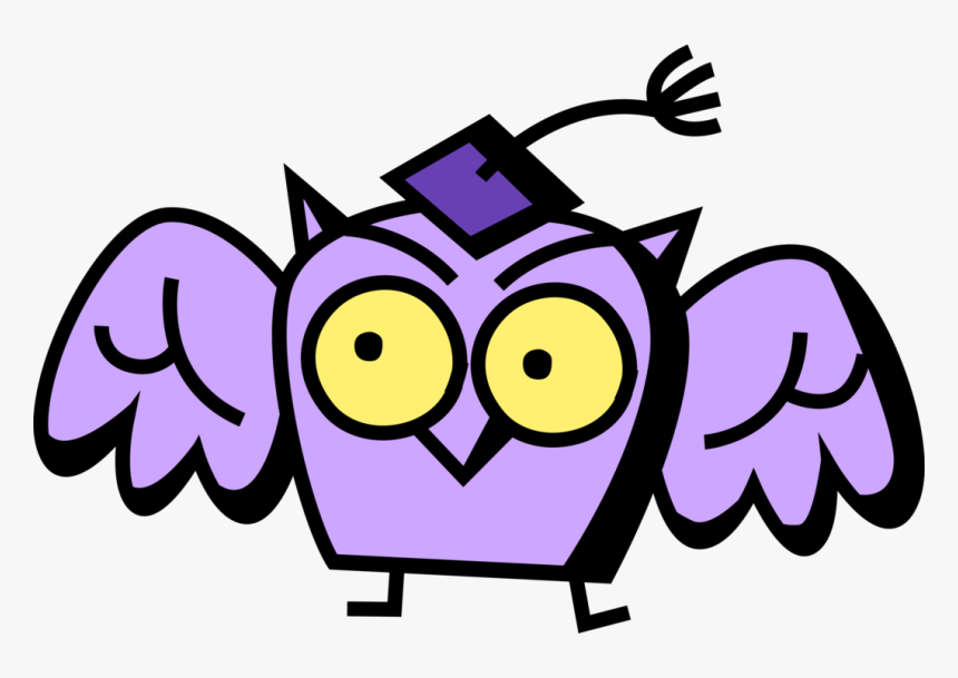 Vector Illustration Of Wise Education Owl With Graduate, HD Png Download, Free Download