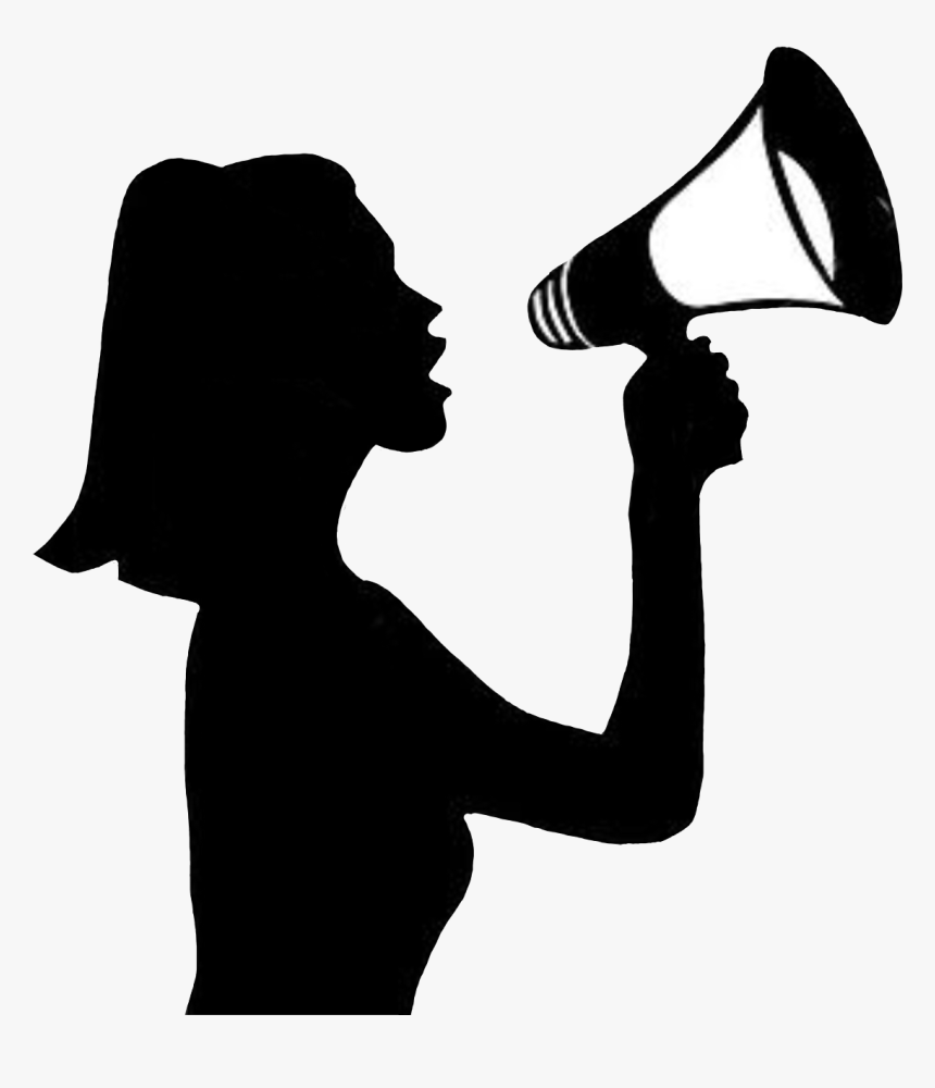 #female #megaphone #announcment #freetoedit - Megaphone, HD Png Download, Free Download