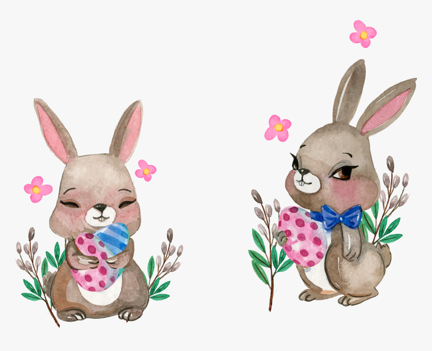 Transparent Bunny Vector Png - Rabbit Carton Water Paint, Png Download, Free Download