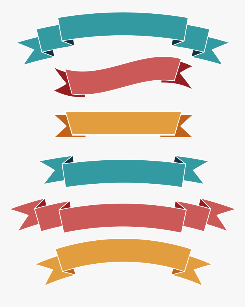 Web Flat Simple Label Banner Ribbon Clipart - Banner Vector Ribbon Png, Transparent Png, Free Download