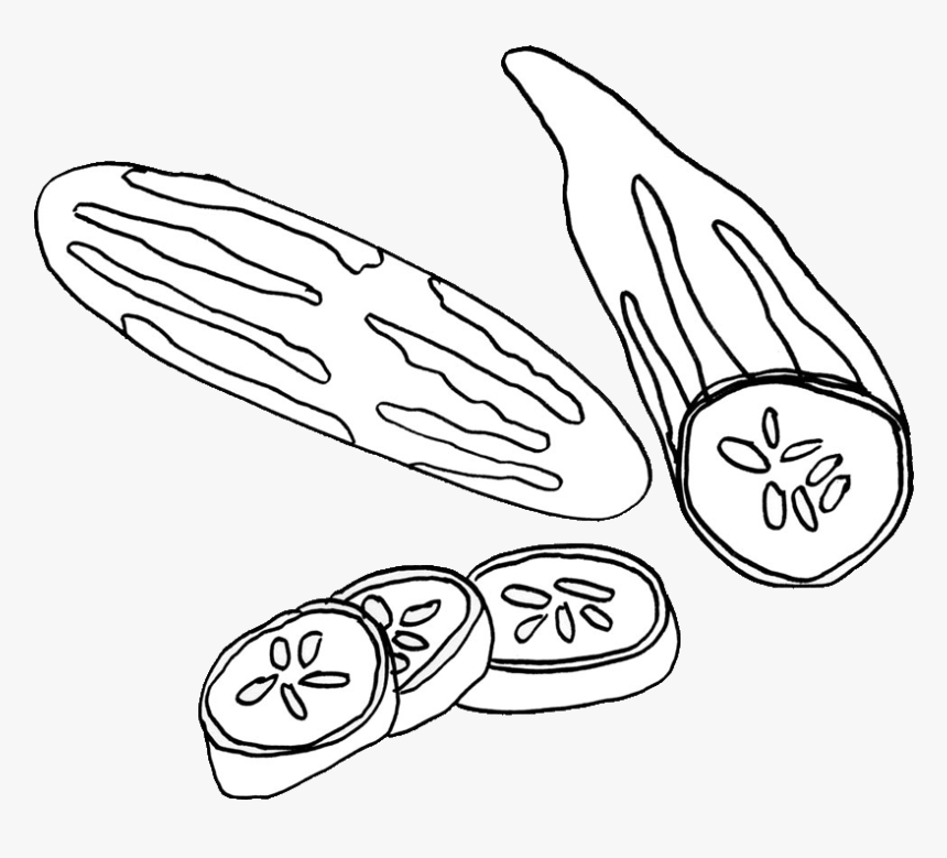 Pickle Clipart Black And White - Vegetables Clipart Black And White, HD Png Download, Free Download