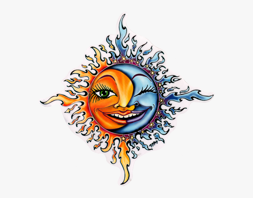 Transparent Sun Moon Png - Moon And Sun Stickers, Png Download, Free Download
