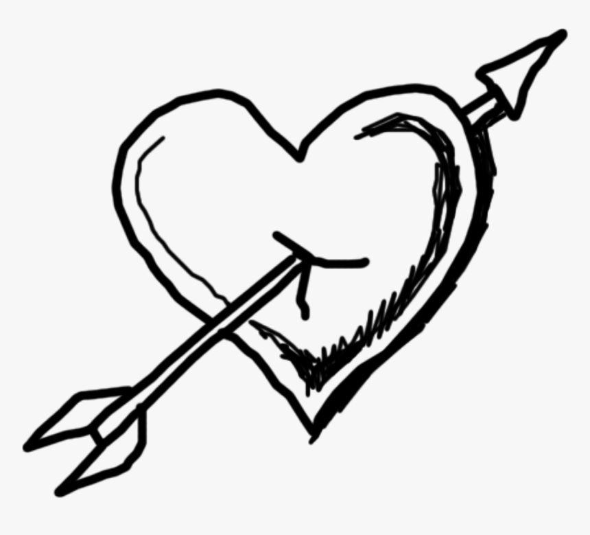 Heart Armour Arrow Free Picture - Transparent Background Doodle Heart Png, Png Download, Free Download