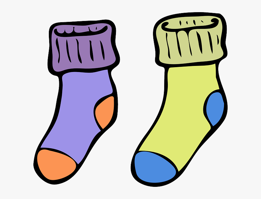 Socks, Warm, Colorful, Winter, Cosy, Purple, Yellow - Socks Clipart, HD Png Download, Free Download